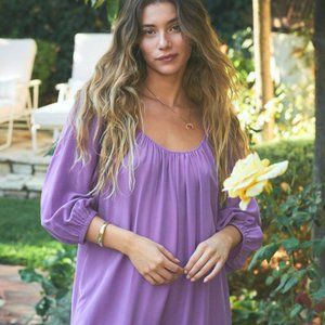 THE ODELLS - THE ALICE dress silk, lavender, violet, Size M-  $345